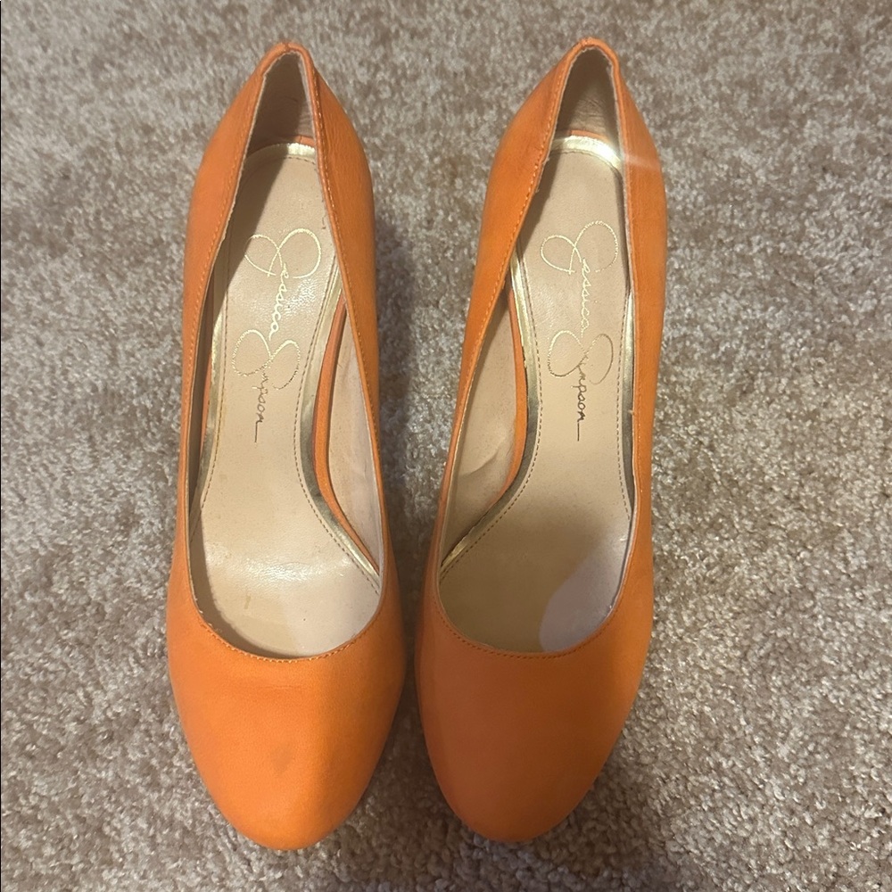 Jessica Simpson Bold Orange Heels
